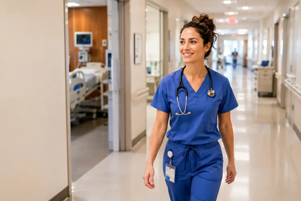 Nurse in a usa modern hospital